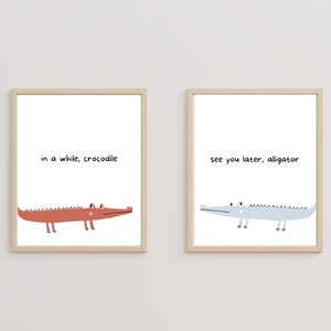 Set of 4 | Alligator Nursery Wall Art Print Set | See You Later Alligator Quote | DIGITAL DOWNLOAD
