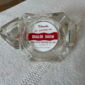 Vintage Crystal Ashtray Collection Pennsylvania Tires, RR, Dealer Show You Choose Dealer Show