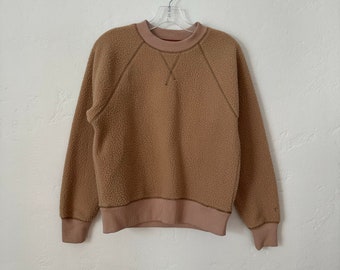 Cozy and Plush Pullover Faux Sherpa Crewneck Sweater