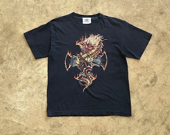 Vintage Red Dragon and Cross Women's Graphic T-shirt