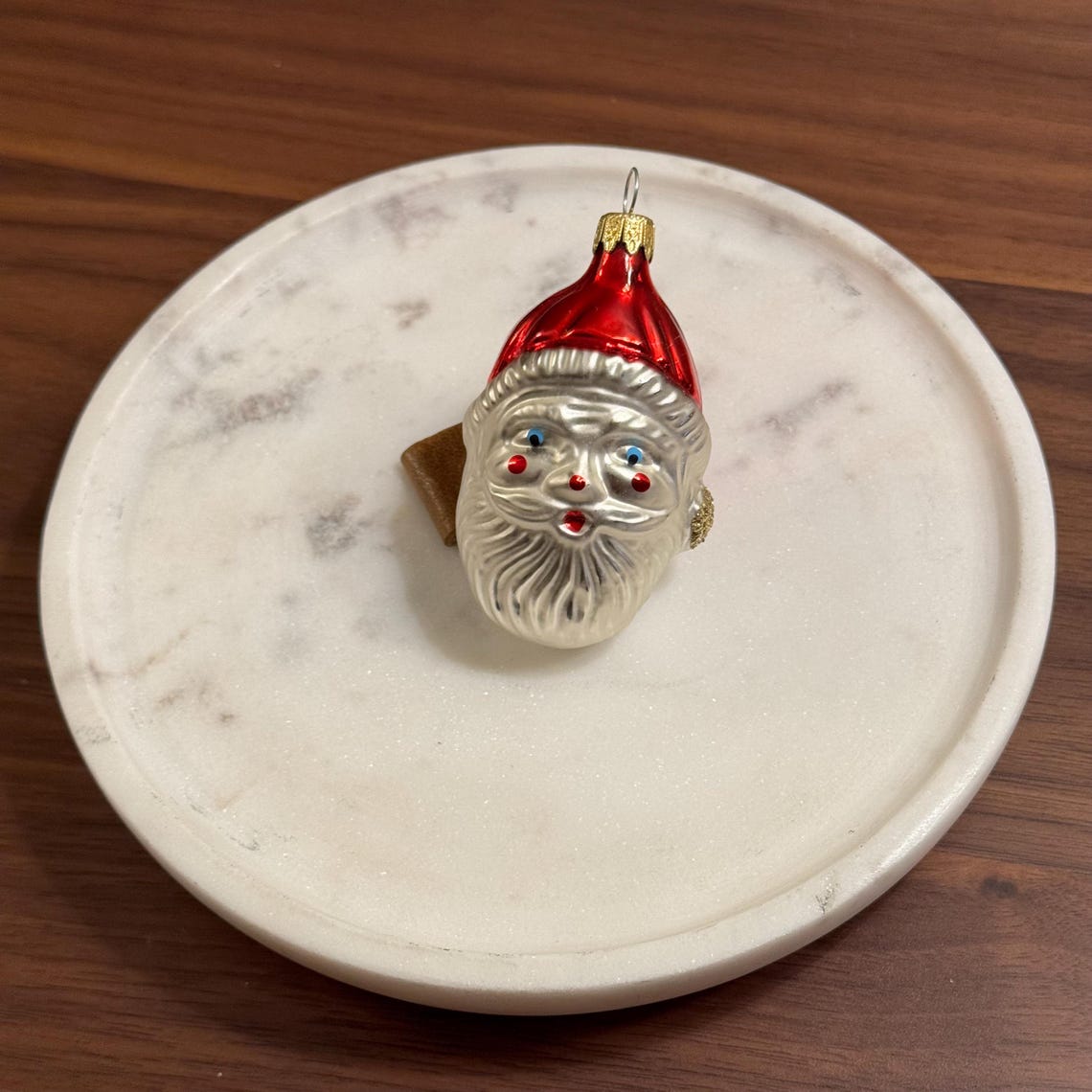 Vintage Santa Clause Head Hand Blown Glass Christmas Tree Ornament ...