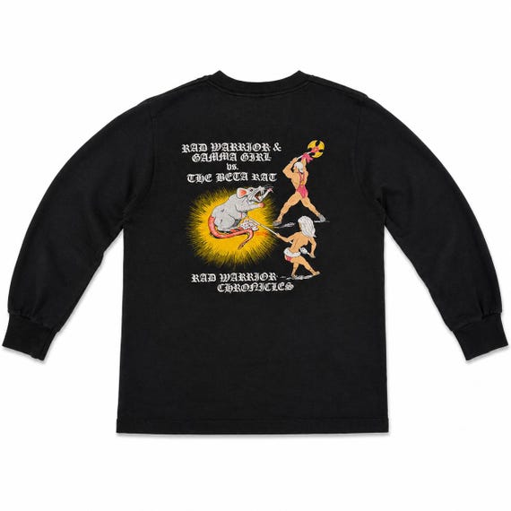Bad Warrior Chronicles Vintage Long Sleeve Graphic Tee Screen Stars USA