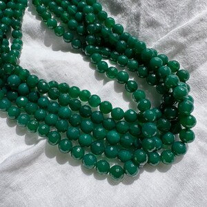 Vintage Faceted Green Agate Beads, 5-Strands 277 Beads