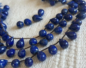 Natural Lapis Lazuli Beads Faceted Teardrop, 3 Strands x 55 Beads