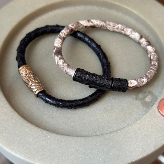 Vintage Custom Python Leather Bracelets - 2 Avail… - image 2