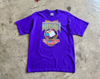 Vintage 1998 Hollister Independence Day Rally Vintage Purple Graphic T-shirt