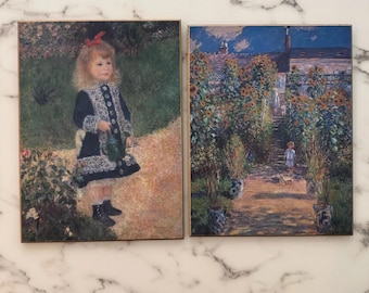 Set of 2 Impressionist Art Prints – Renoir & Monet Wall Plaques