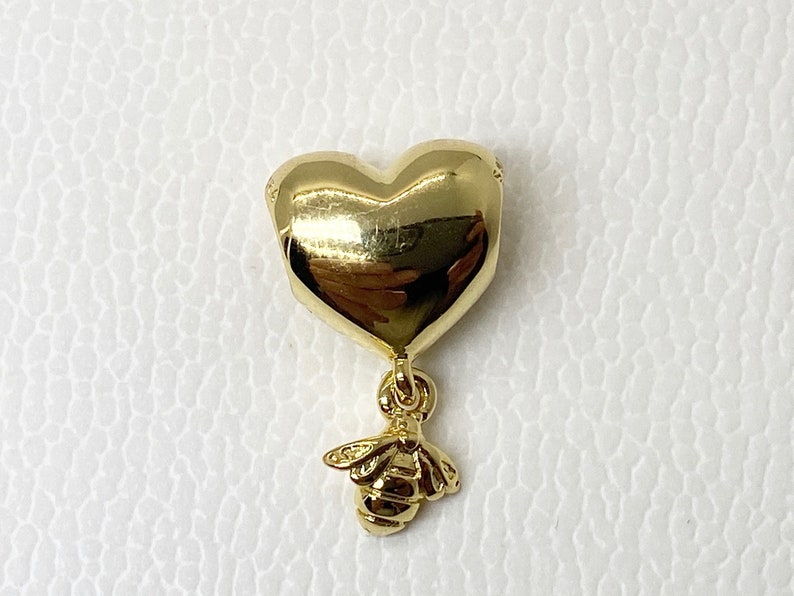 ON SALE 30/% OFF Pandora Fully Stamped Heart And Bee Dangle New Bracelet Charms S925 Sterling Silver