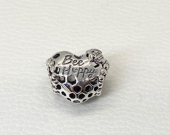 ON SALE 30/% OFF Pandora Fully Stamped Heart And Bee Dangle New Bracelet Charms S925 Sterling Silver