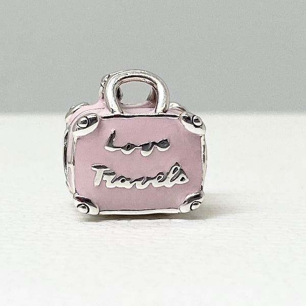 Pandora, New Bracelet Charms, Pink Travel Suitcase Bag Charm Bead , Sterling Silver, S925, Fully Stamped