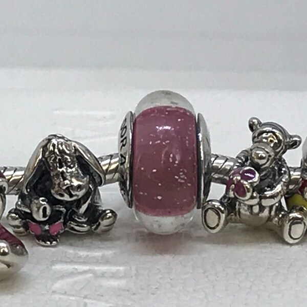 ON SALE 10-25% OFF New Charms for Pandora Bracelet Set of 5 Disney Charms Eeyore,Piglet,Tigger,Winnie the Pooh,Anna's Signature Color Murano