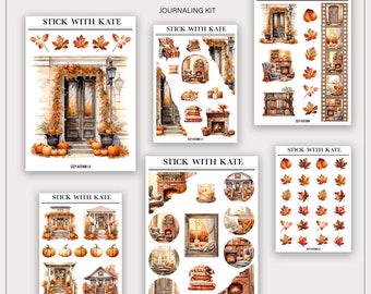 Cozy Autumn Journaling Kit | Scene Stickers | Planner Stickers
