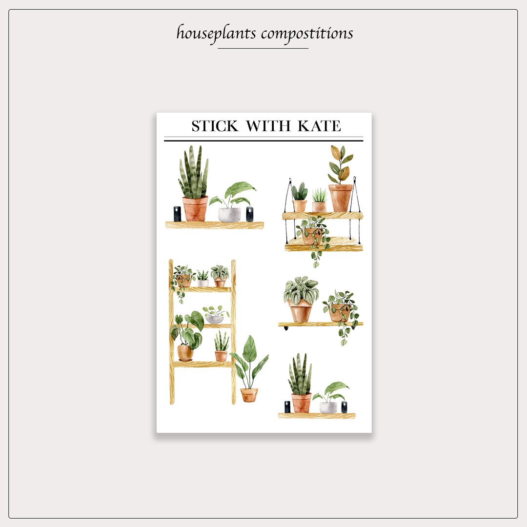 Houseplant Compositions | Bujo Stickers | Planner Stickers - Etsy