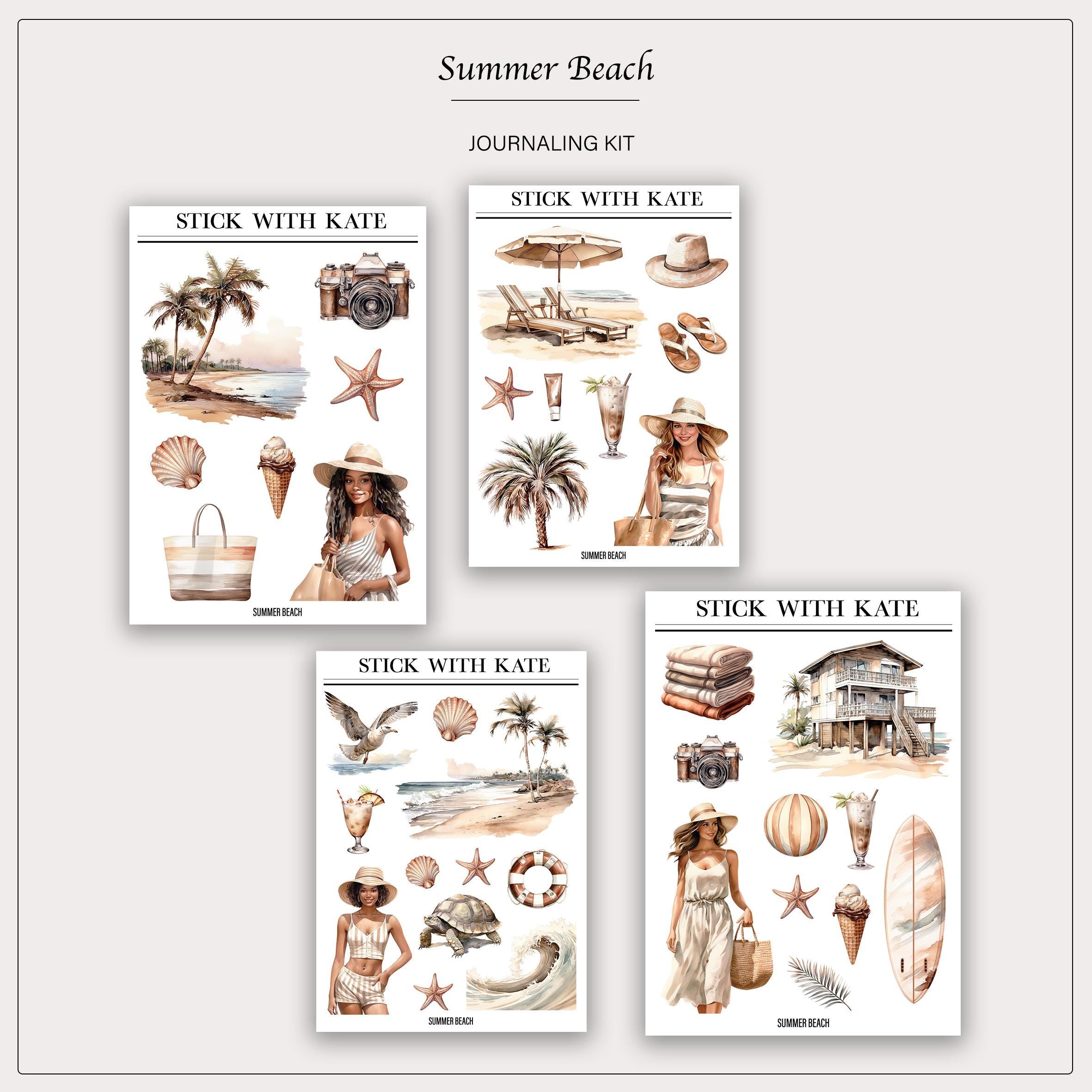 Summer Beach Journaling Kit | Scene Stickers | Planner Stickers