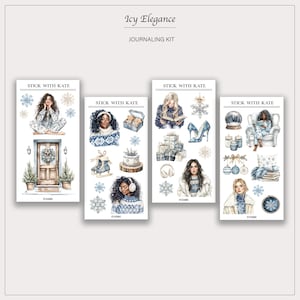 Kit per diario dell'eleganza ghiacciata | Set di 4 fogli di adesivi