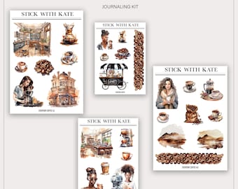 Everyday Coffee Journaling Kit | Scene Stickers | Planner Stickers