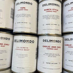 Delimondo Corned Beef 380g (Ranch, Tapa, Garlic & Chili, Caldereta) and Luncheon Meat
