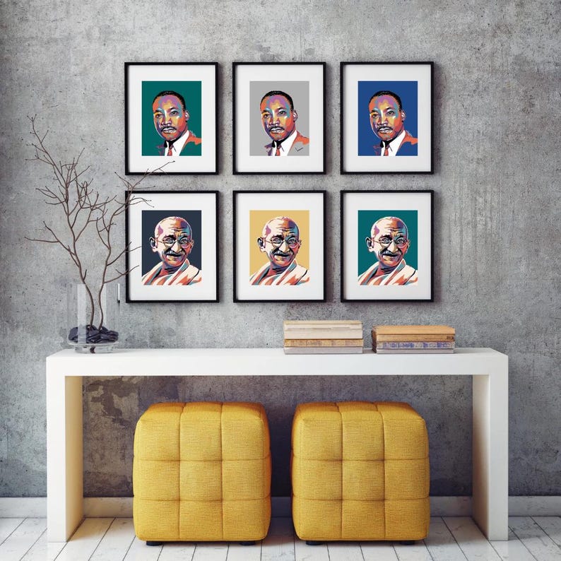 MLK Martin Luther King Jr Portrait Art - 4 Files! Digital Download - Etsy