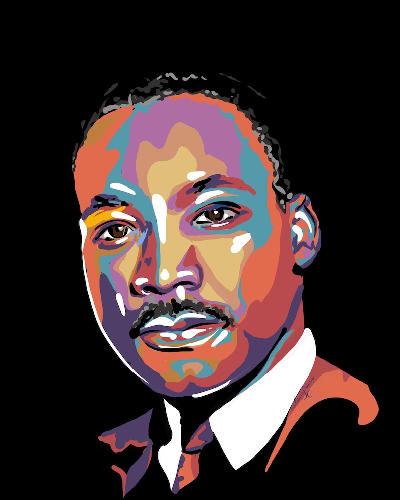 MLK Martin Luther King Jr Portrait Art - 4 Files! Digital Download - Etsy