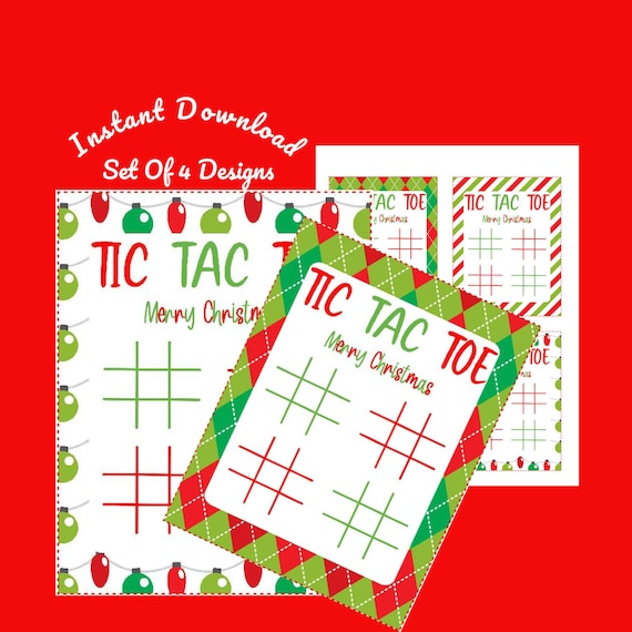 Christmas Tic Tac Toe Game Printable Christmas Game Instant