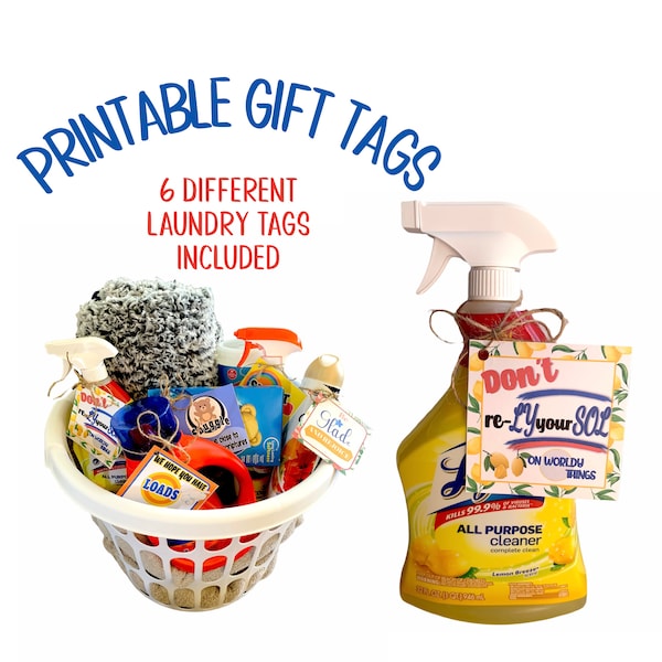 Printable Laundry Gift Tags, Spiritual Gift Tags, Christmas Gift Tags, Gift Basket, Laundry Wash Soap, Ministering Tag, Graduation Tags