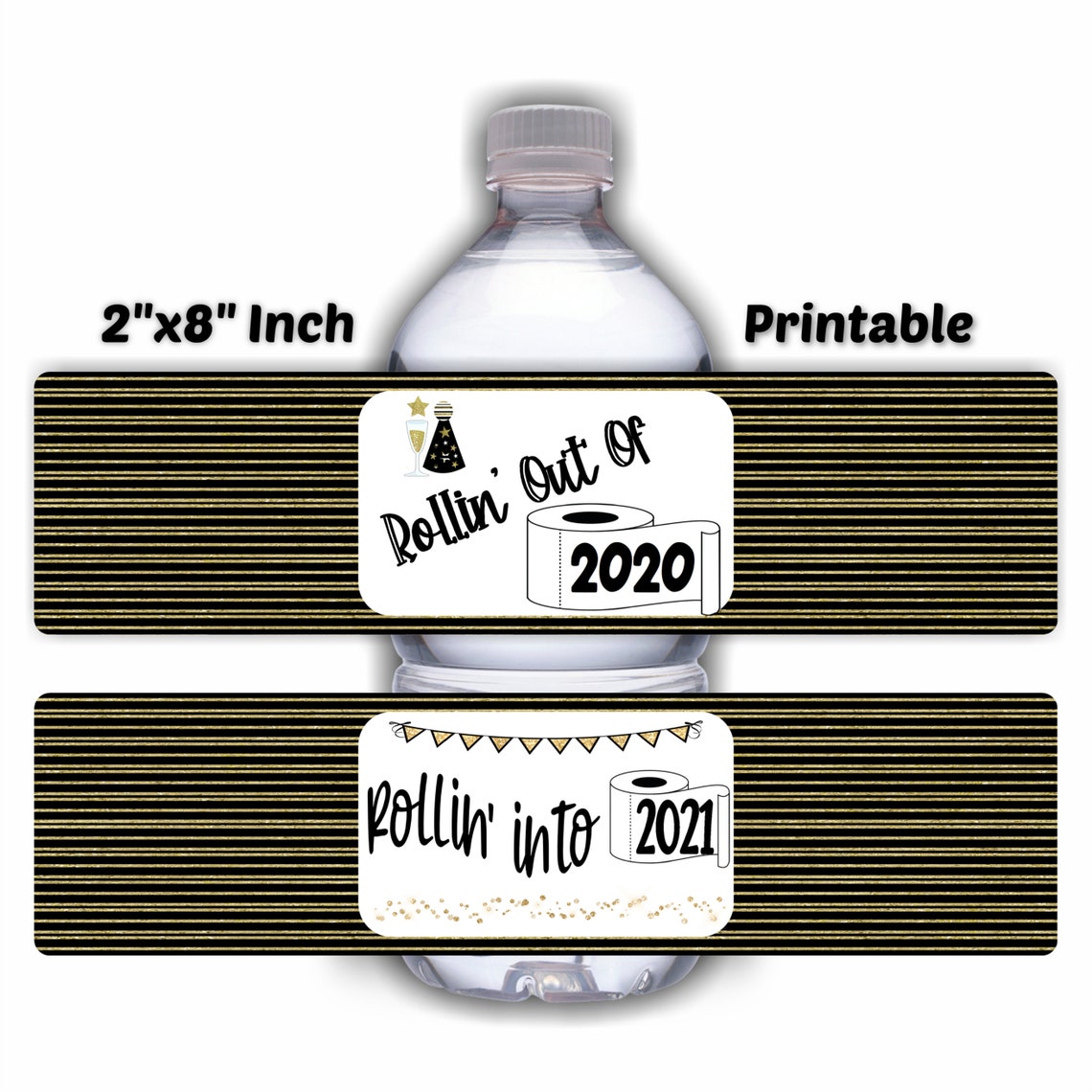 Water Bottle Labels New Years Water Bottle Wraps Printable Etsy