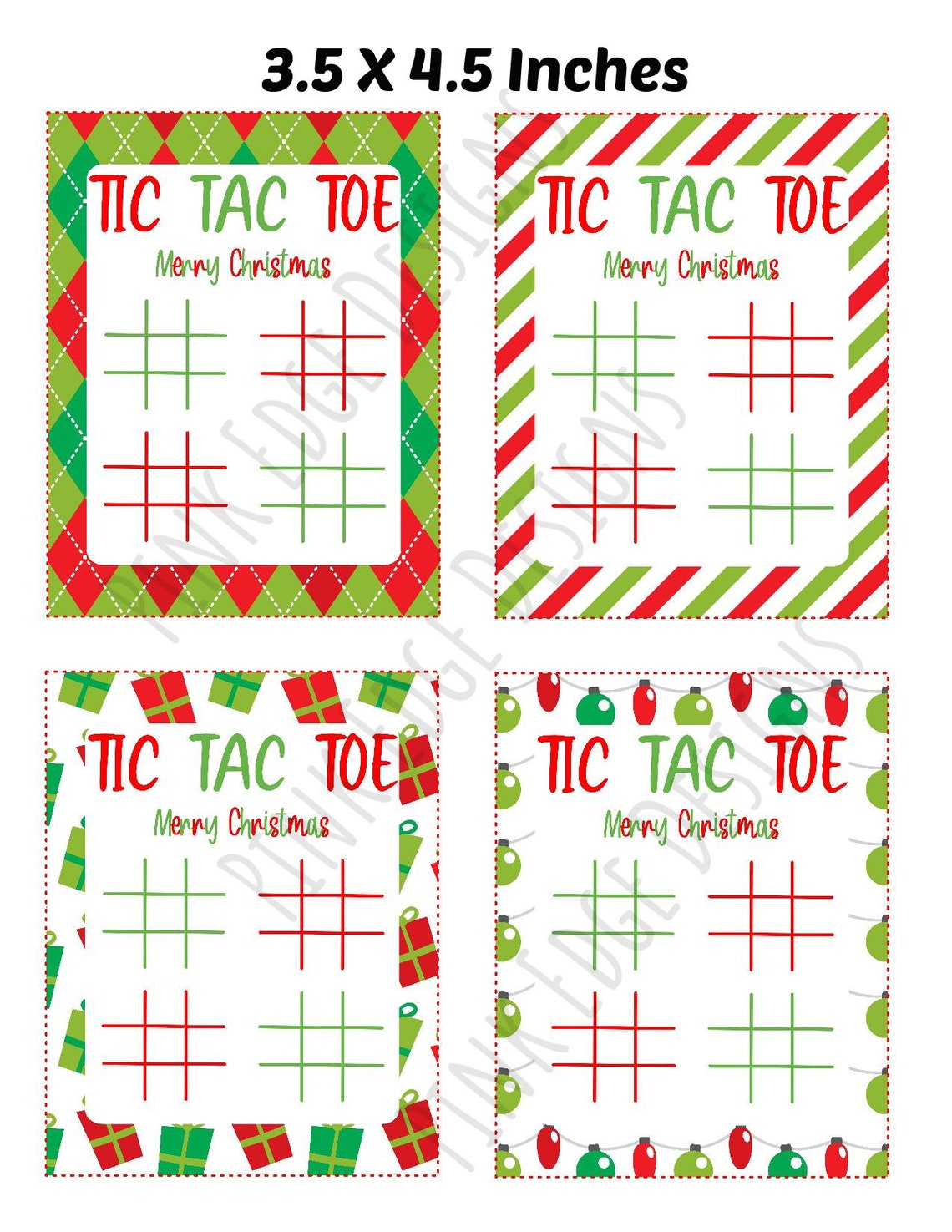 Christmas Tic Tac Toe Game Printable Christmas Game Instant Download Game Christmas Activity