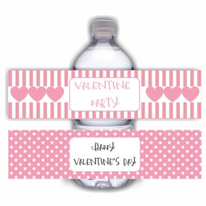 Valentines Day Bottle Water Bottle Labels Party Favors Valentine Party