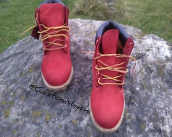 all red timberlands mens