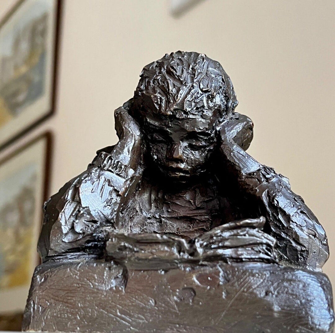 Karen Jonzen British Sculpture of Boy Reading Limited Edition Signed - Etsy