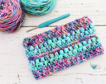 Jelly Bean Cowl Crochet Pattern | Crochet Cowl Pattern | Crochet Scarf Pattern | Crochet Textured Cowl