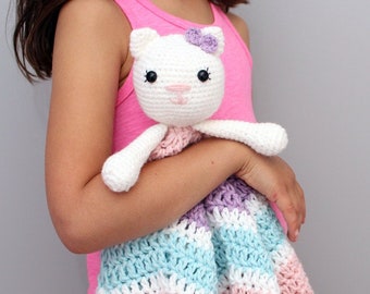 Crochet Kitty Lovey | Crochet Cat Lovey | Crochet Animals | Crochet Lovey | Cat Lovey | Crochet Lovey Pattern | Kitty Lovey | Animal Lovey