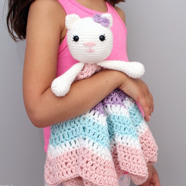 Crochet Kitty Lovey | Crochet Cat Lovey | Crochet Animals | Crochet Lovey | Cat Lovey | Crochet Lovey Pattern | Kitty Lovey | Animal Lovey