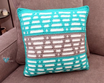 Mosaic Triangles Pillow | Crochet Pillow Pattern | Mosaic Crochet Pattern | Crochet Home Decor | Mosaic Crochet Pillow