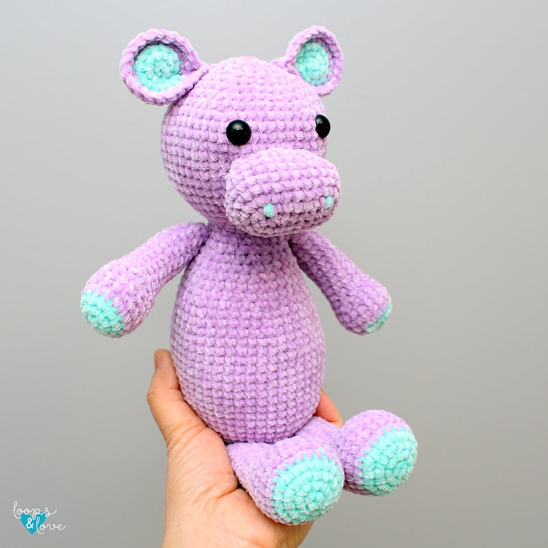 Hippo Amigurumi Crochet Hippo Amigurumi Crochet Pattern Crochet Animals Crochet Stuffed Animal image 4