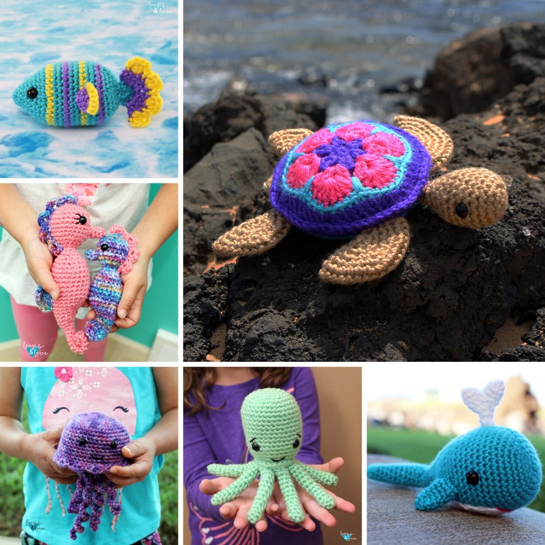 Crochet Ocean Animals Ocean Amigurumi Crochet Sea Turtle Etsy