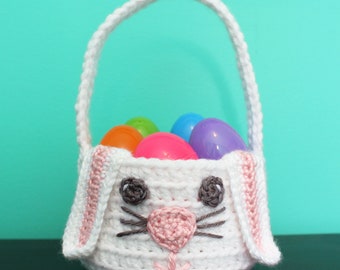 Crochet Bunny Basket PDF Pattern | Easter Decor