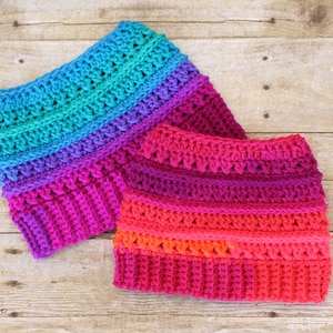 Criss Cross Messy Bun Beanie | Crochet Hat | Crochet Beanie | Messy Bun Beanie | Messy Bun Hat