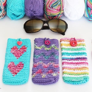 Easy Crochet Sunglasses Cases Sunglasses Pouch Sunglasses Case Crochet Pattern Crochet Sunglasses Holder image 1