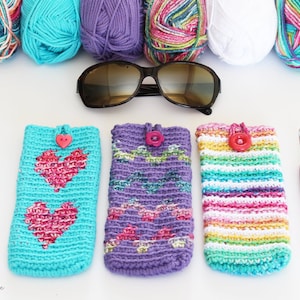 Easy Crochet Sunglasses Cases Sunglasses Pouch Sunglasses Case Crochet Pattern Crochet Sunglasses Holder image 1