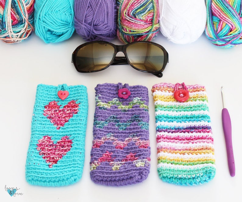 Easy Crochet Sunglasses Cases Sunglasses Pouch Sunglasses Case Crochet Pattern Crochet Sunglasses Holder image 1