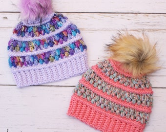 Jelly Beanie Crochet Pattern | Crochet Beanie Pattern | Crochet Hat Pattern | Crochet Beanie | Crochet Puff Stitch Beanie | Crochet Hat