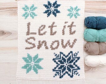 Let It Snow Wall Hanging | Crochet Wall Hanging Pattern | Snowflake |Home Decor |Tapestry Crochet