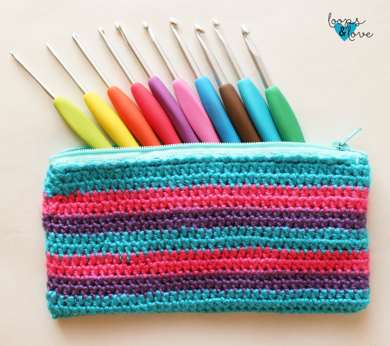 Zipper Pouch Crochet Patterncrochet Bagcrochet Zipper Bag Etsy