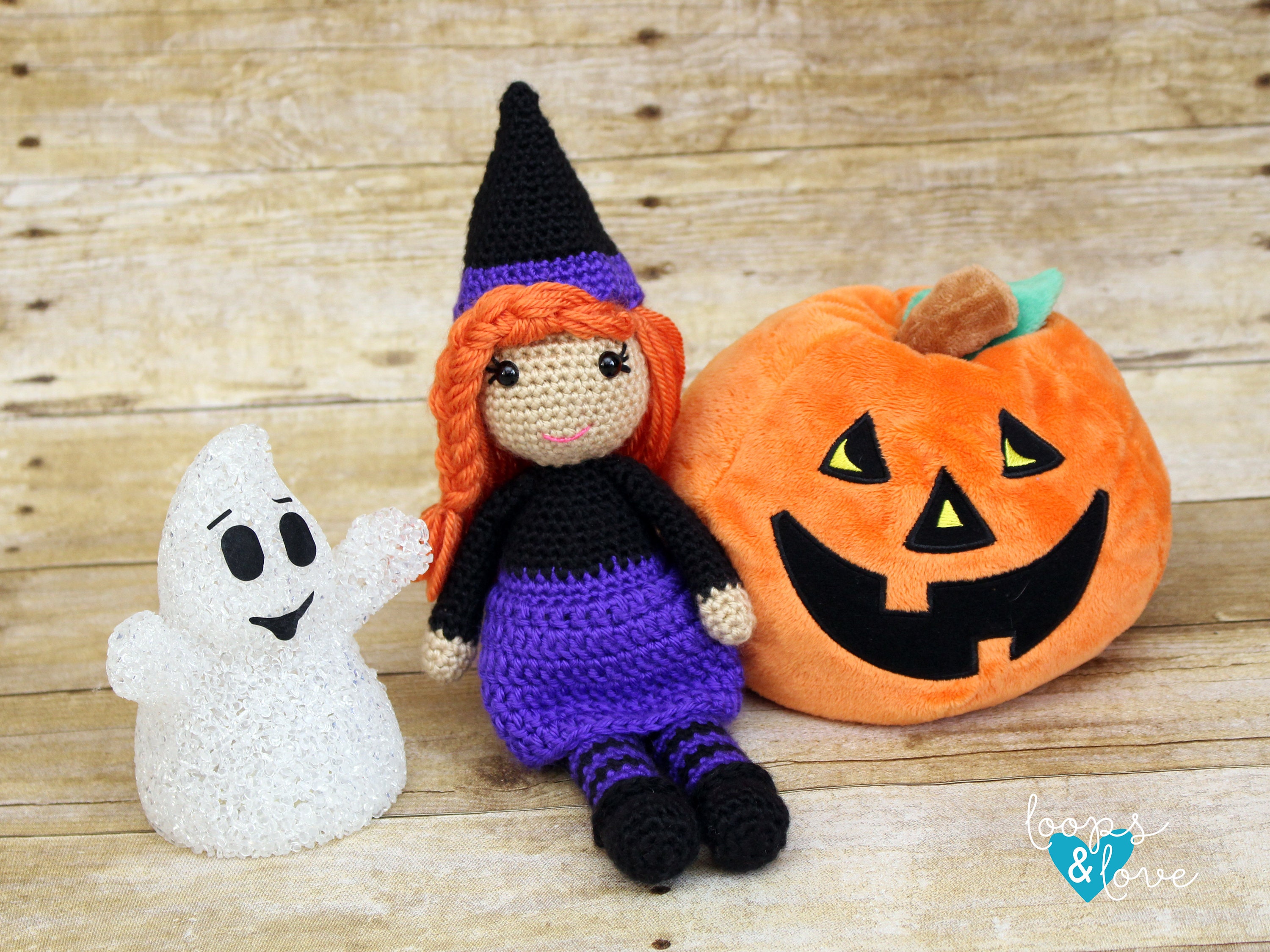 40 Crochet Witchy Stuff Patterns with Hats, Bats, and Ghosts 5 Hazel the Happy Witch Crochet Amigurumi