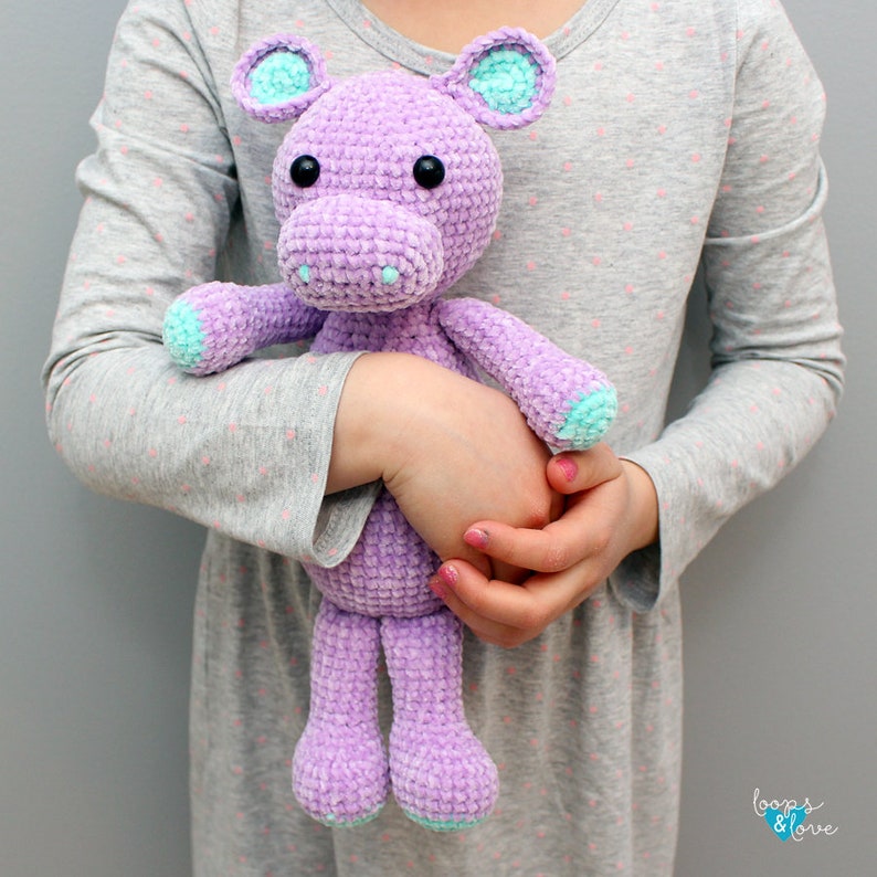 Hippo Amigurumi Crochet Hippo Amigurumi Crochet Pattern Crochet Animals Crochet Stuffed Animal image 3