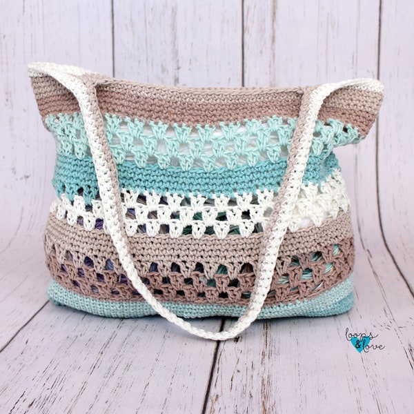 Ocean Breeze Tote | Crochet Bag Pattern | Crochet Beach Bag | Crochet Market Tote | Crochet Bag | Crochet Tote Pattern | Market Bag