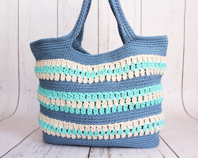 Ocean Vibes Bag Crochet Bag Crochet Tote Bag Crochet - Etsy