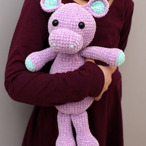 Hippo Amigurumi Crochet Hippo Amigurumi Crochet Pattern Crochet Animals Crochet Stuffed Animal image 2