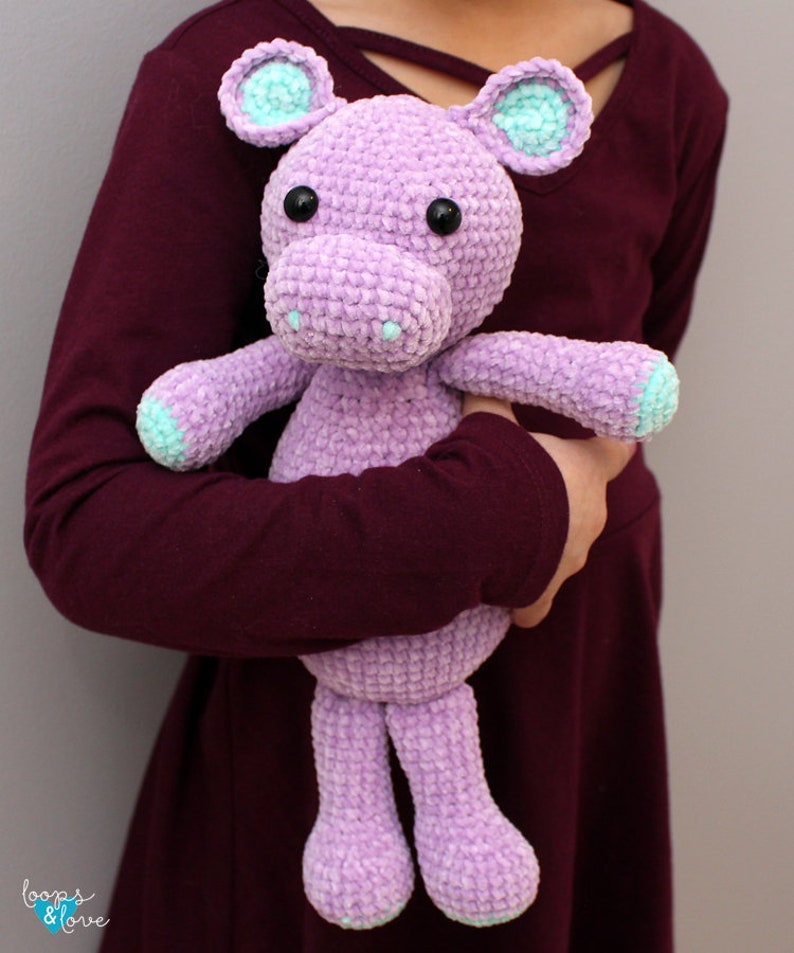Hippo Amigurumi Crochet Hippo Amigurumi Crochet Pattern Crochet Animals Crochet Stuffed Animal image 2